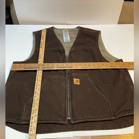 Carhartt V26 CML Brown Sherpa Lined Work Canvas Vest Men’s Size 2XL XXL, A62 - Picture 5 of 8
